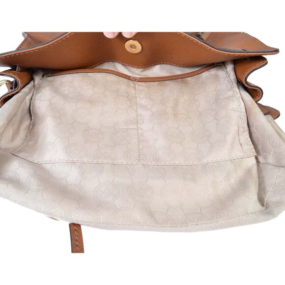 Michael Kors Brown Cross grain Leather Hamilton Satchel Handbag - Picture 5 of 16